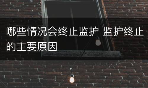 哪些情况会终止监护 监护终止的主要原因
