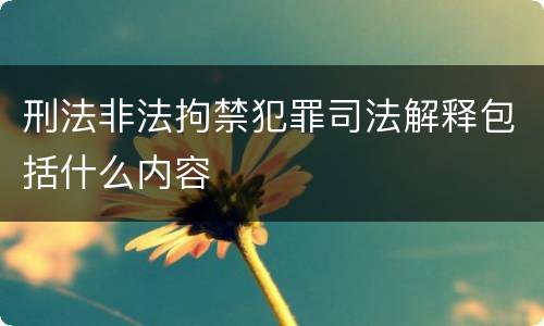 刑法非法拘禁犯罪司法解释包括什么内容