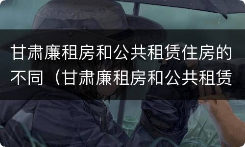 甘肃廉租房和公共租赁住房的不同（甘肃廉租房和公共租赁住房的不同之处）