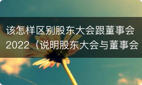 该怎样区别股东大会跟董事会2022（说明股东大会与董事会职权范围上的区别）