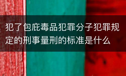 犯了包庇毒品犯罪分子犯罪规定的刑事量刑的标准是什么