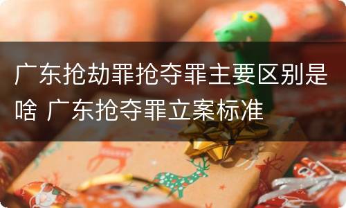 广东抢劫罪抢夺罪主要区别是啥 广东抢夺罪立案标准