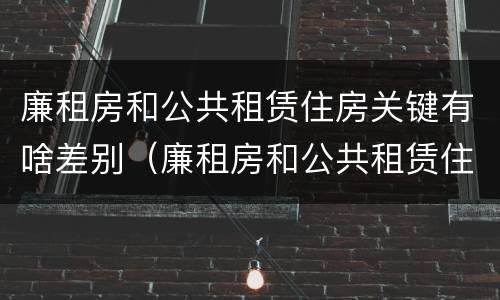 廉租房和公共租赁住房关键有啥差别（廉租房和公共租赁住房关键有啥差别吗）