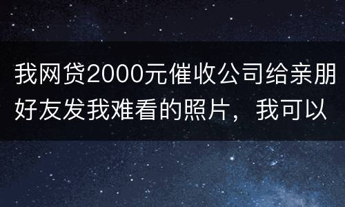 我网贷2000元催收公司给亲朋好友发我难看的照片，我可以维护吗