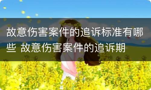 故意伤害案件的追诉标准有哪些 故意伤害案件的追诉期
