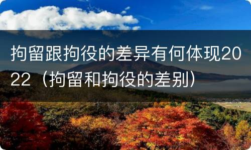 拘留跟拘役的差异有何体现2022（拘留和拘役的差别）