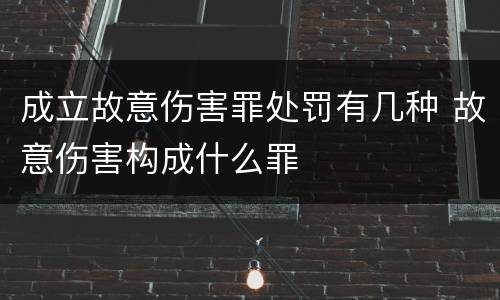 成立故意伤害罪处罚有几种 故意伤害构成什么罪