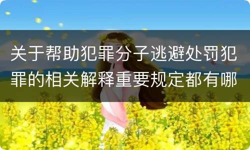 关于帮助犯罪分子逃避处罚犯罪的相关解释重要规定都有哪些