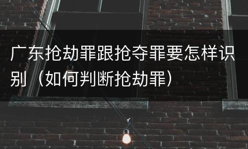 广东抢劫罪跟抢夺罪要怎样识别（如何判断抢劫罪）