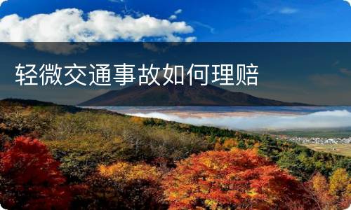 轻微交通事故如何理赔
