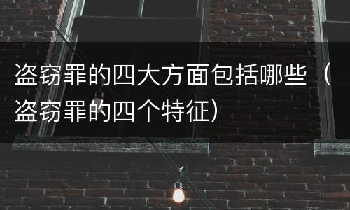 盗窃罪的四大方面包括哪些（盗窃罪的四个特征）
