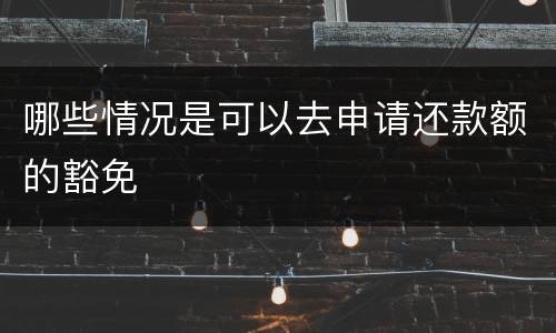 哪些情况是可以去申请还款额的豁免