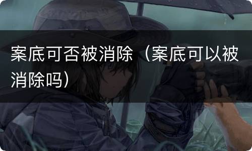 案底可否被消除（案底可以被消除吗）