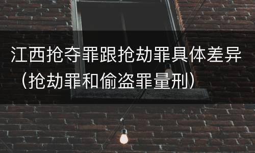 江西抢夺罪跟抢劫罪具体差异（抢劫罪和偷盗罪量刑）