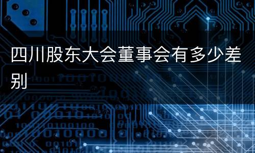 四川股东大会董事会有多少差别