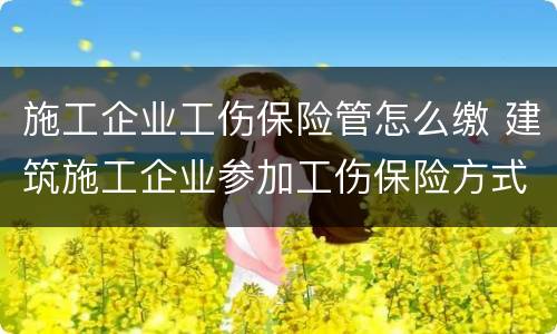 施工企业工伤保险管怎么缴 建筑施工企业参加工伤保险方式