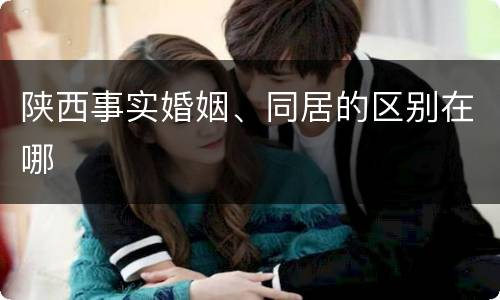 陕西事实婚姻、同居的区别在哪
