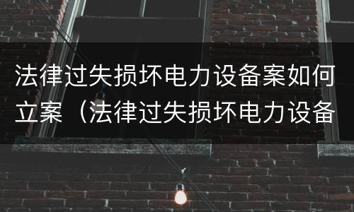 法律过失损坏电力设备案如何立案（法律过失损坏电力设备案如何立案审理）