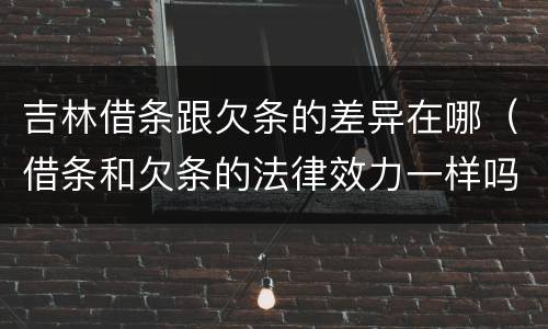 吉林借条跟欠条的差异在哪（借条和欠条的法律效力一样吗）