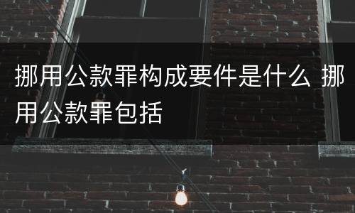 挪用公款罪构成要件是什么 挪用公款罪包括