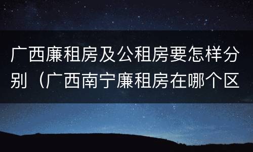 广西廉租房及公租房要怎样分别（广西南宁廉租房在哪个区域）