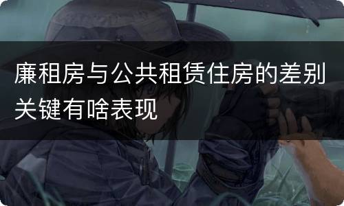 廉租房与公共租赁住房的差别关键有啥表现