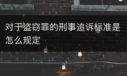对于盗窃罪的刑事追诉标准是怎么规定