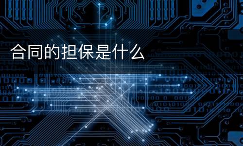 合同的担保是什么