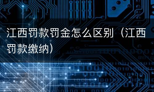 江西罚款罚金怎么区别（江西罚款缴纳）