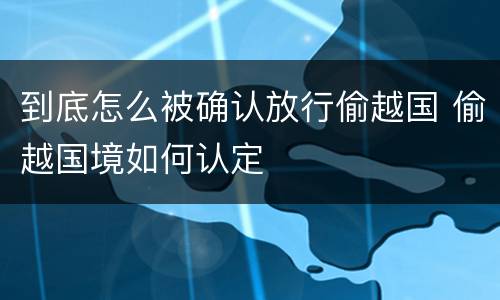 到底怎么被确认放行偷越国 偷越国境如何认定