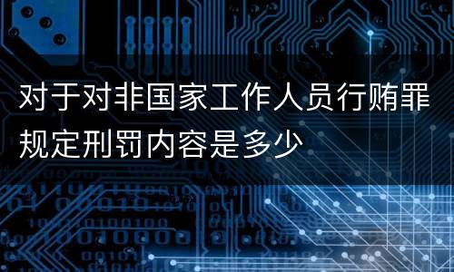 对于对非国家工作人员行贿罪规定刑罚内容是多少