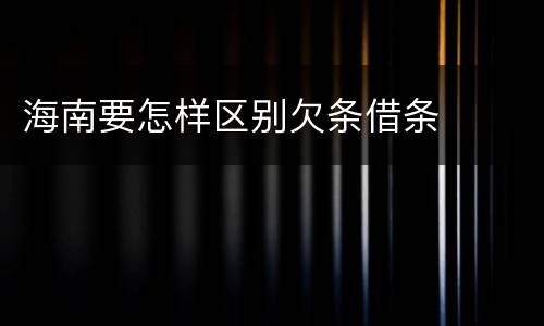 海南要怎样区别欠条借条