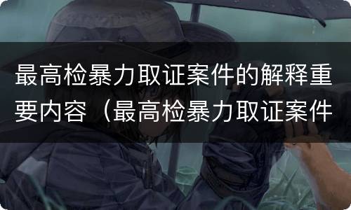 最高检暴力取证案件的解释重要内容（最高检暴力取证案件的解释重要内容包括）