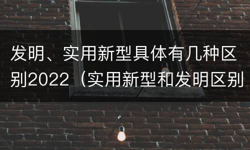 发明、实用新型具体有几种区别2022（实用新型和发明区别）