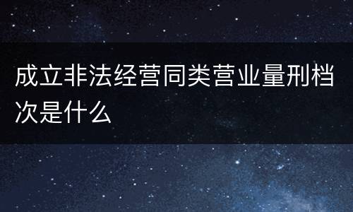 成立非法经营同类营业量刑档次是什么