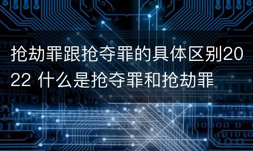 抢劫罪跟抢夺罪的具体区别2022 什么是抢夺罪和抢劫罪