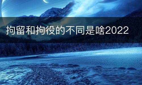 拘留和拘役的不同是啥2022