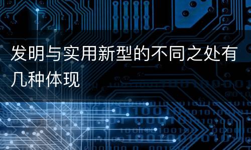发明与实用新型的不同之处有几种体现