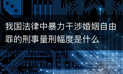 我国法律中暴力干涉婚姻自由罪的刑事量刑幅度是什么