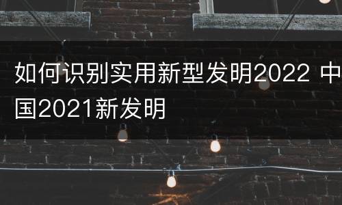 如何识别实用新型发明2022 中国2021新发明