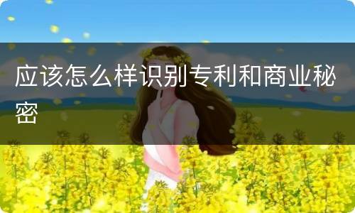 应该怎么样识别专利和商业秘密