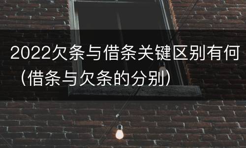2022欠条与借条关键区别有何（借条与欠条的分别）