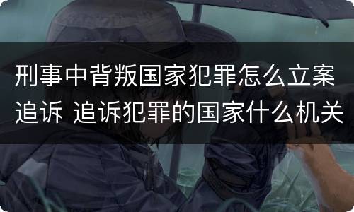 刑事中背叛国家犯罪怎么立案追诉 追诉犯罪的国家什么机关