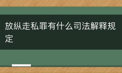 放纵走私罪有什么司法解释规定