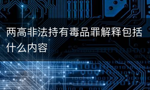 两高非法持有毒品罪解释包括什么内容