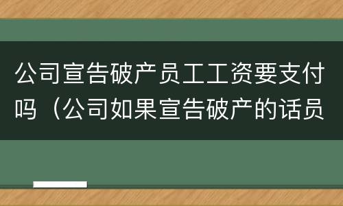 公司宣告破产员工工资要支付吗（公司如果宣告破产的话员工工资怎么说）