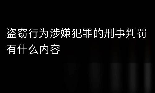 盗窃行为涉嫌犯罪的刑事判罚有什么内容