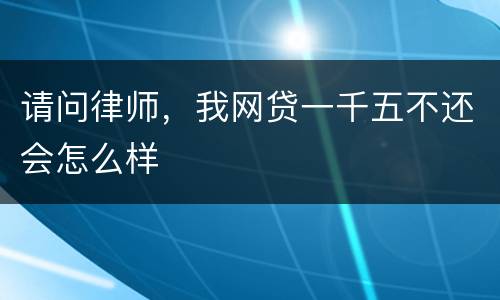 请问律师，我网贷一千五不还会怎么样