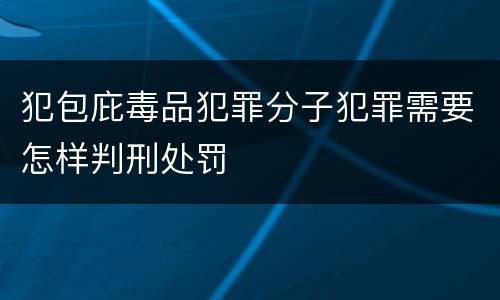 犯包庇毒品犯罪分子犯罪需要怎样判刑处罚