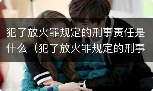 犯了放火罪规定的刑事责任是什么（犯了放火罪规定的刑事责任是什么意思）